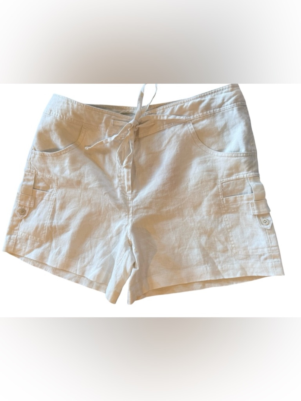 Tommy Bahama Relax Off White Cream Linen Shorts Size 10